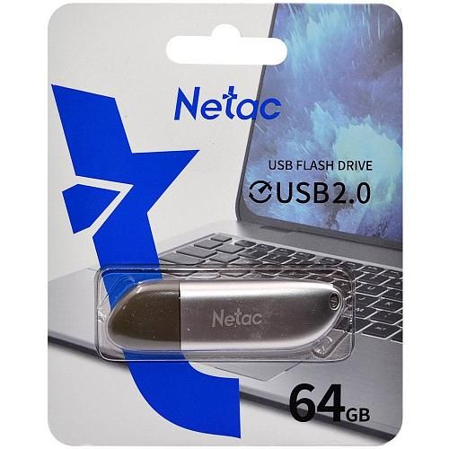 64GB USB 2.0 Flash Drive NETAC U352 серебро (NT03U352N-064G-20PN)