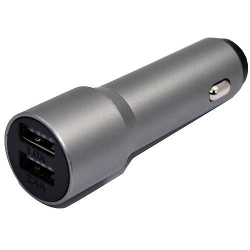 АЗУ USB 2,0A / (2USB) темно-серый /удлиненный корпус/