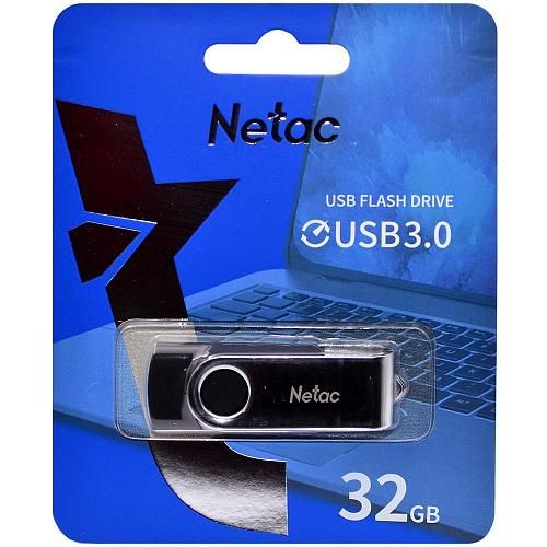 32GB USB 3.0 Flash Drive NETAC U505 черный/серебро (NT03U505N-032G-30BK)