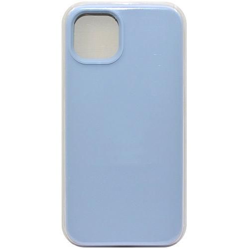 Чехол - накладка совместим с iPhone 15 Plus "Soft Touch" пыльно-голубой 44 /с логотипом/