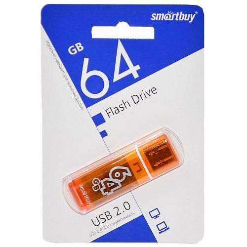 64GB USB 2.0 Flash Drive SmartBuy Glossy оранжевый (SB64GBGS-Or)
