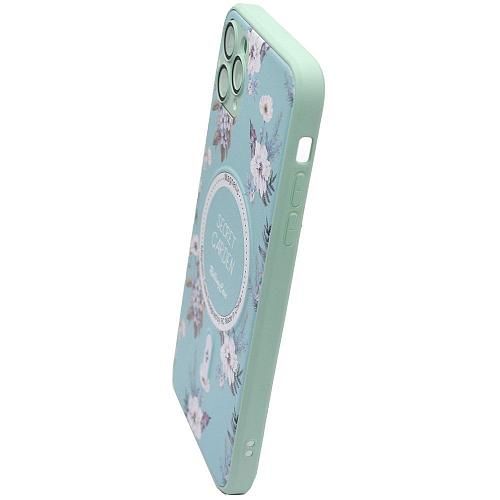 Чехол - накладка совместим с iPhone 11 Pro Max (6.5") "Flowers" c Magsafe силикон + пластик Вид 4