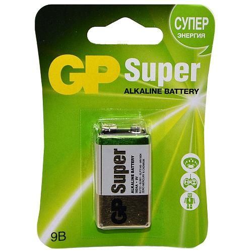 Батарейка 6LR61 Крона алкалиновая GP Super (блистер/1шт)