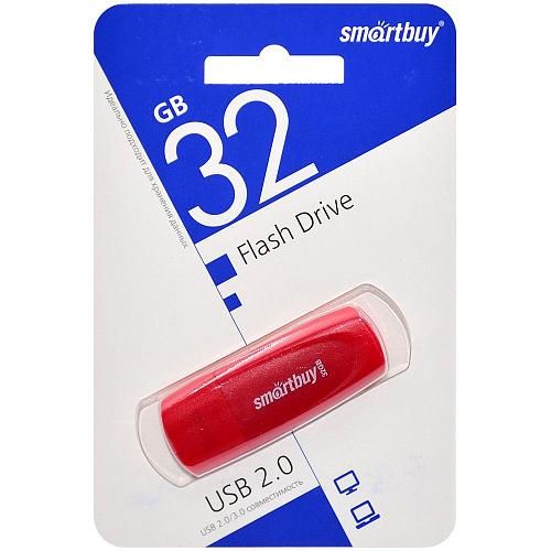 32GB USB 2.0 Flash Drive SmartBuy Scout красный (SB032GB2SCR)