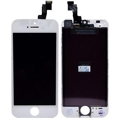 Дисплей совместим с iPhone 5S/SE + тачскрин + рамка белый Xiongmao AA