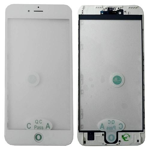 Стекло совместим с iPhone 6S Plus + OCA + рамка белый (олеофобное покрытие) orig Factory
