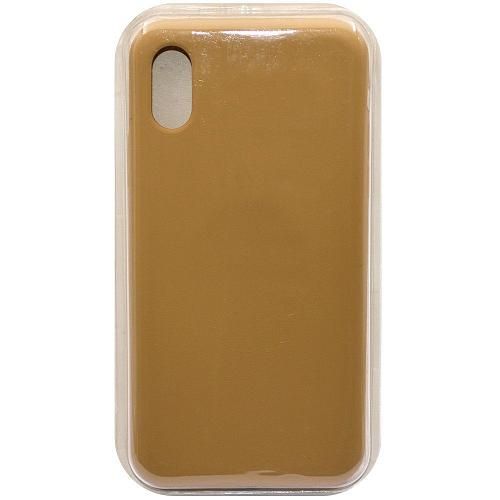 Чехол - накладка совместим с iPhone X/Xs "Soft Touch" бледно-коричневый 28 /с логотипом/