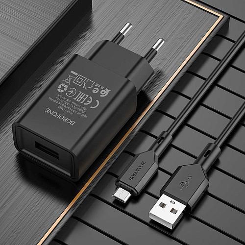 СЗУ micro USB 2,1A (1USB) BOROFONE BA68A черный
