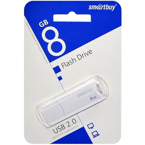 8GB USB 2.0 Flash Drive SmartBuy Clue белый (SB8GBCLU-W)