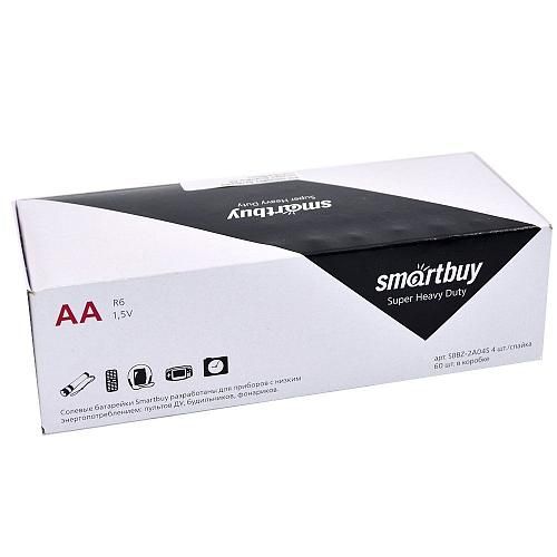 Батарейка AA R6 солевая SmartBuy (коробка/60шт)