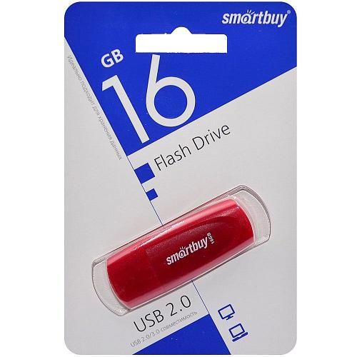 16GB USB 2.0 Flash Drive SmartBuy Scout красный (SB016GB2SCR)