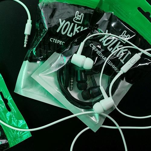 Наушники внутриканальные YOLKKI Rap 01 pack черный