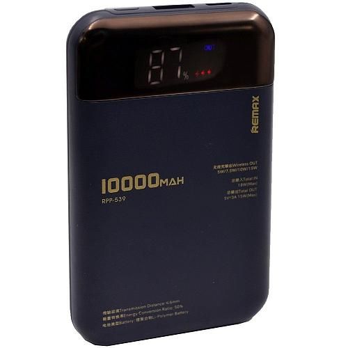 Аккумулятор внешний 10000mA REMAX Potent  RPP-539 (USB Type-C, USB  выход 5.0A,PD) темно-синий