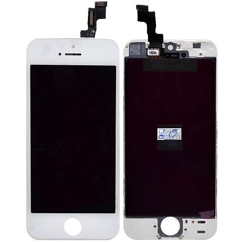 Дисплей совместим с iPhone 5S/SE + тачскрин + рамка белый (матрица orig) 