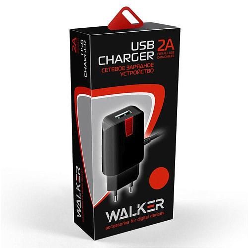 СЗУ USB 2,0A (1USB) WALKER WH-21 черный