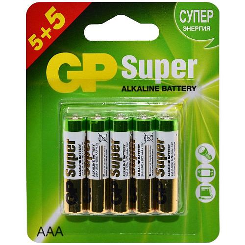 Батарейка AAA LR03 алкалиновая GP Super (блистер/10шт)