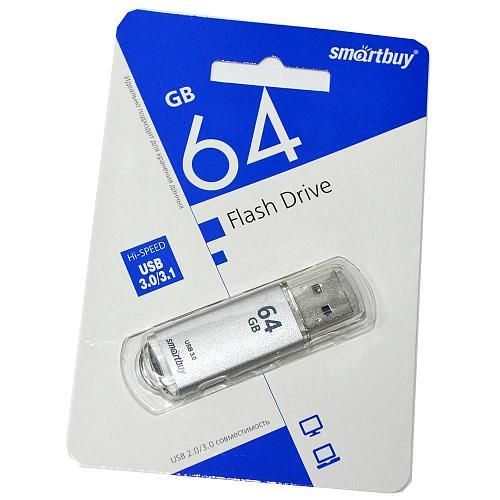 64GB USB 3.0/3.1 Flash Drive SmartBuy V-Cut серебро (SB64GBVC-S3)