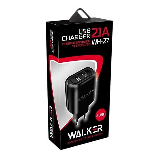 СЗУ USB 2,1A (2USB) WALKER WH-27 черный