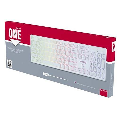 Клавиатура проводная SMARTBUY One 305 белый + подсветка