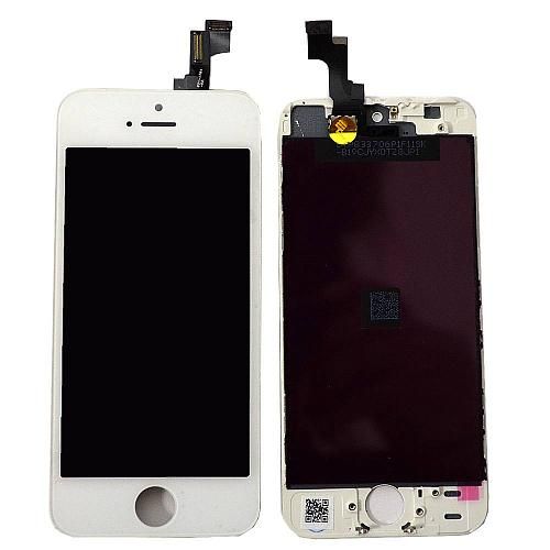 Дисплей совместим с iPhone 5S + тачскрин + рамка белый