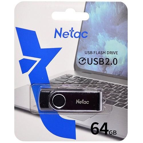 64GB USB 2.0 Flash Drive NETAC U505 черный/серебро (NT03U505N-064G-20BK)