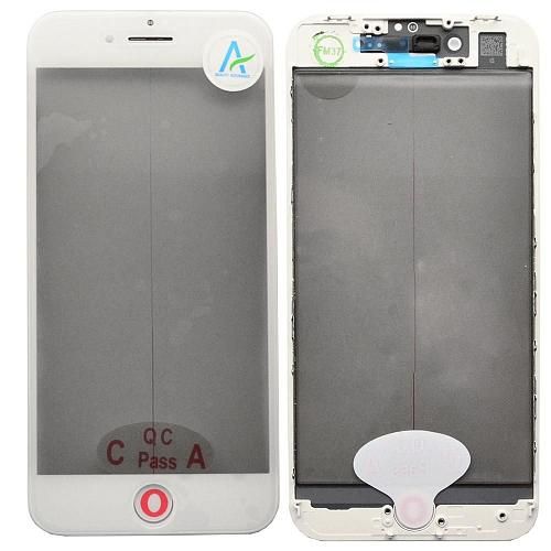 Стекло совместим с iPhone 8 + OCA + поляризатор + рамка белый (олеофобное покрытие) orig Factory