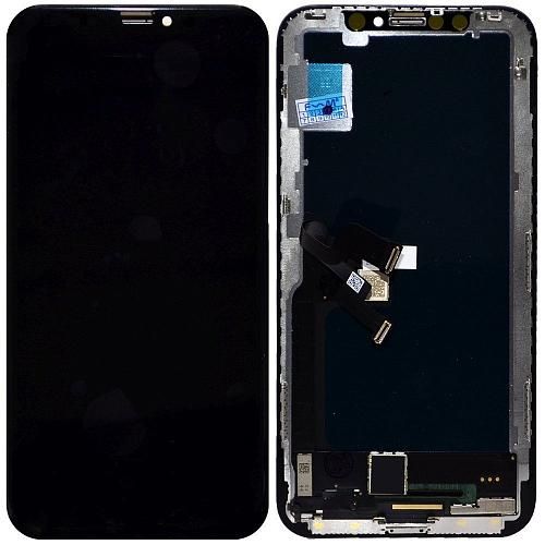Дисплей совместим с iPhone X + тачскрин + рамка черный OLED IMISU SOFT 