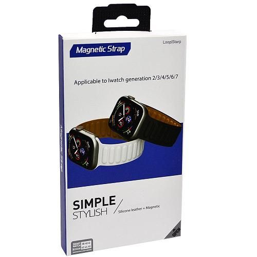 Ремешок совместим с Apple Watch (38/40/41 мм) силикон магнитный красный /коробка/