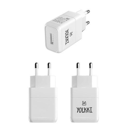 СЗУ USB 1,0A (1USB) YOLKKI YH-10 белый