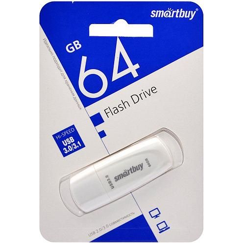 64GB USB 3.0/3.1 Flash Drive SmartBuy Scout белый (SB064GB3SCW)
