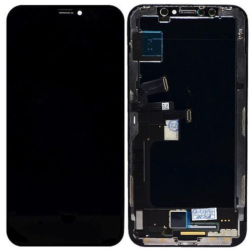 Дисплей совместим с iPhone X + тачскрин + рамка черный orig Factory