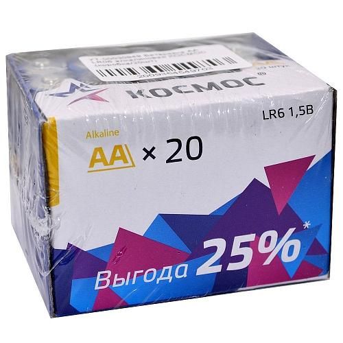 Батарейка AA LR06 алкалиновая КОСМОС (коробка/20шт)
