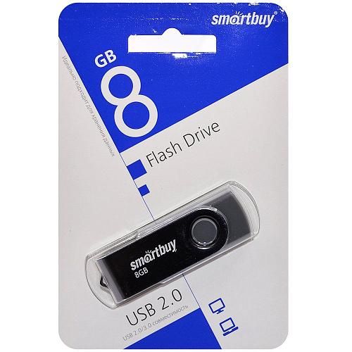 8GB USB 2.0 Flash Drive SmartBuy Twist черный (SB008GB2TWK)