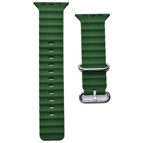 Ремешок совместим с Apple Watch (42/44/45/49 мм) силикон ребристый зеленый 