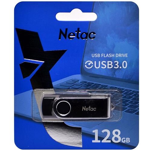 128GB USB 3.0 Flash Drive NETAC U505 черный/серебро (NT03U505N-128G-30BK)