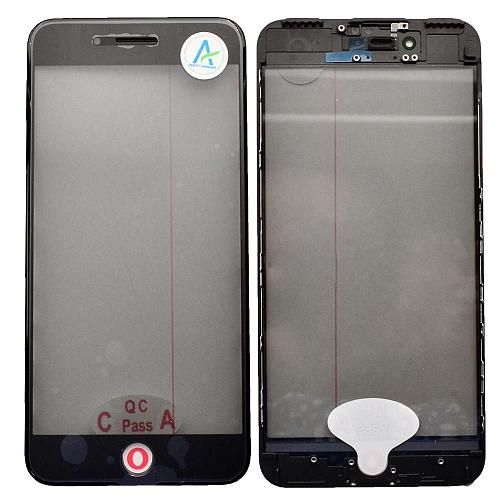 Стекло совместим с iPhone 7 Plus + OCA + поляризатор + рамка черный (олеофобное покрытие) orig Factory