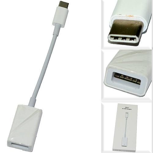 Кабель USB OTG - TYPE-C белый (упаковка коробка)