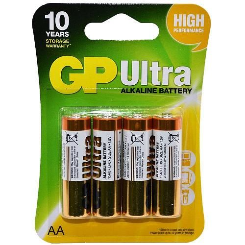 Батарейка AA LR6 алкалиновая GP Ultra (блистер/4шт)