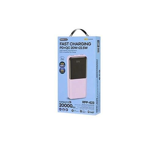 Аккумулятор внешний 20000mA REMAX Cynlle RPP-623 (2USB, Type-C, QC 22.5W, PD 20W) фиолетовый