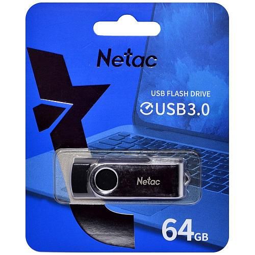 64GB USB 3.0 Flash Drive NETAC U505 черный/серебро (NT03U505N-064G-30BK)