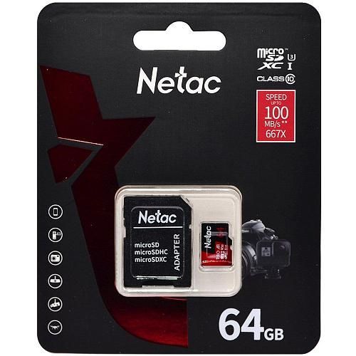 64GB NETAC P500 Extreme Pro MicroSD UHS-I A1 V30 class 10