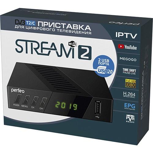 Цифровой ТВ ресивер PERFEO Stream-2 черный