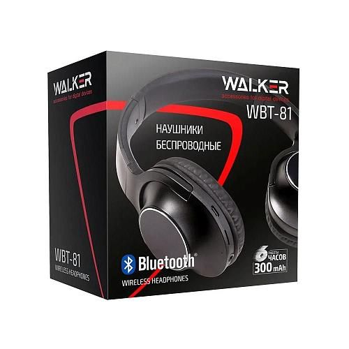 Наушники накладные Bluetooth WALKER WBT-81 черный