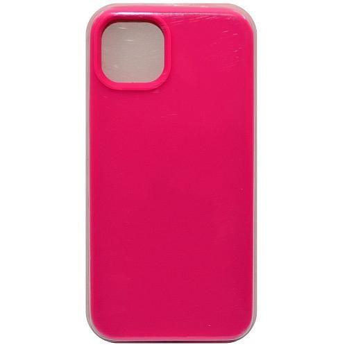Чехол - накладка совместим с iPhone 15 Plus "Soft Touch" ярко-розовый 65 /с логотипом/