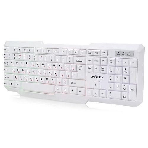 Клавиатура проводная SMARTBUY One 333 белый + подсветка