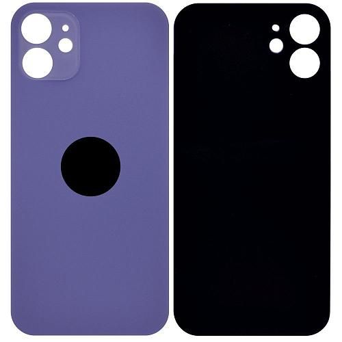 Стекло задней крышки совместим с iPhone 12 фиолетовый /увеличенный вырез камеры/ 