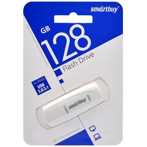 128GB USB 3.0 Flash Drive SmartBuy Scout белый (SB128GB3SCW)