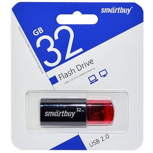 32GB USB 2.0 Flash Drive SmartBuy Click красный (SB32GBCL-K)