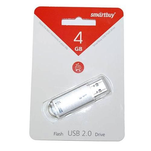 4GB USB 2.0 Flash Drive SmartBuy V-Cut серебро (SB4GBVC-S)