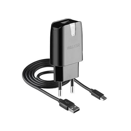 СЗУ micro USB 2,0A (1USB) WALKER WH-21 черный